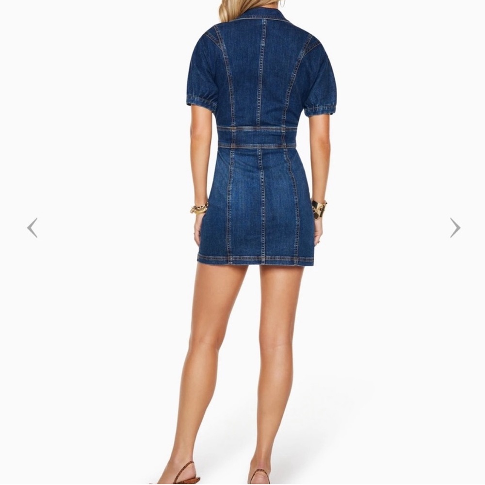 Ramy Brook Dark Blue Denim Zip-Front Mini Dress - Picture 2 of 7
